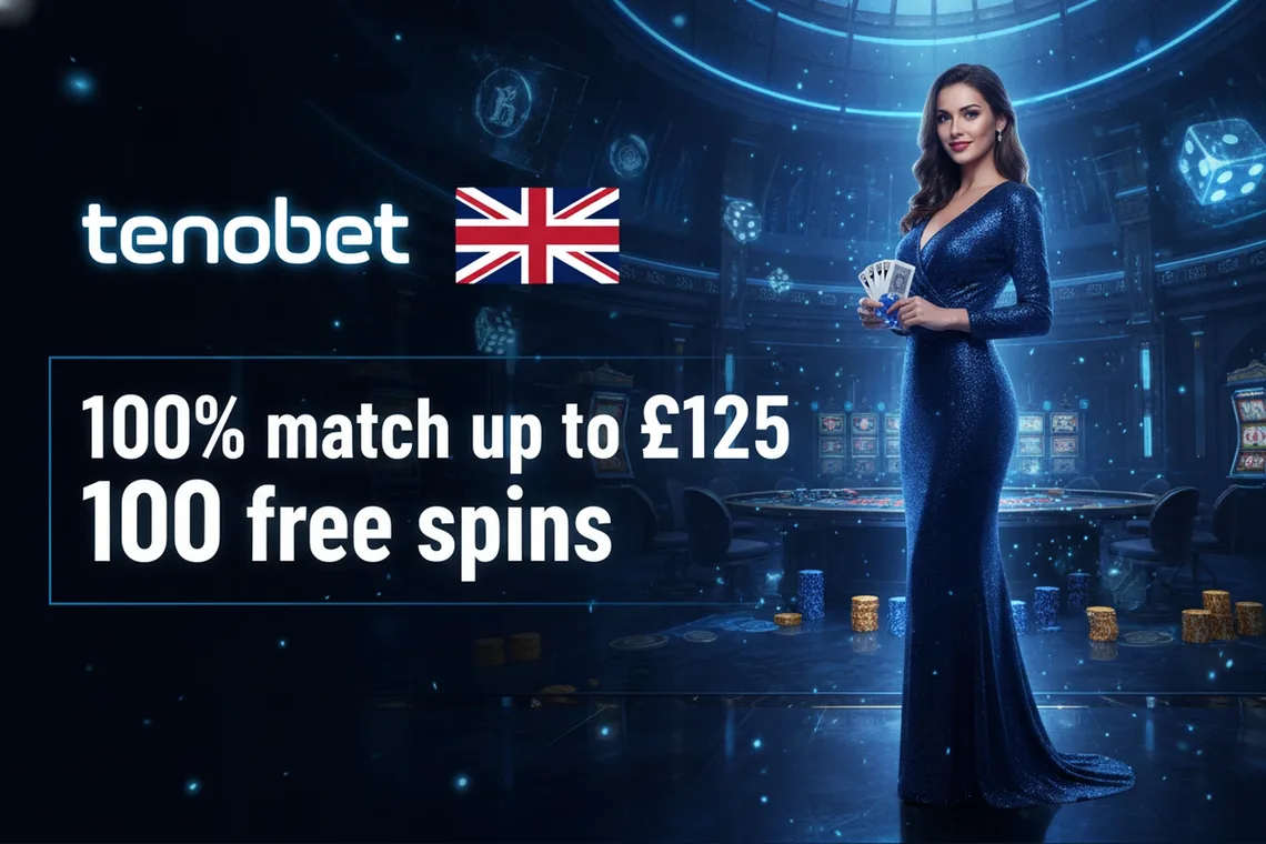 Tenobet UK welcome offer: 100% match up to £125 and 100 free spins